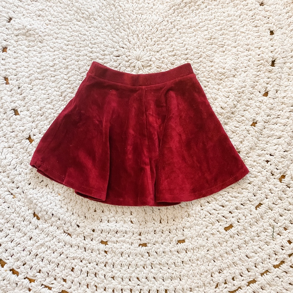 Red mini skirt